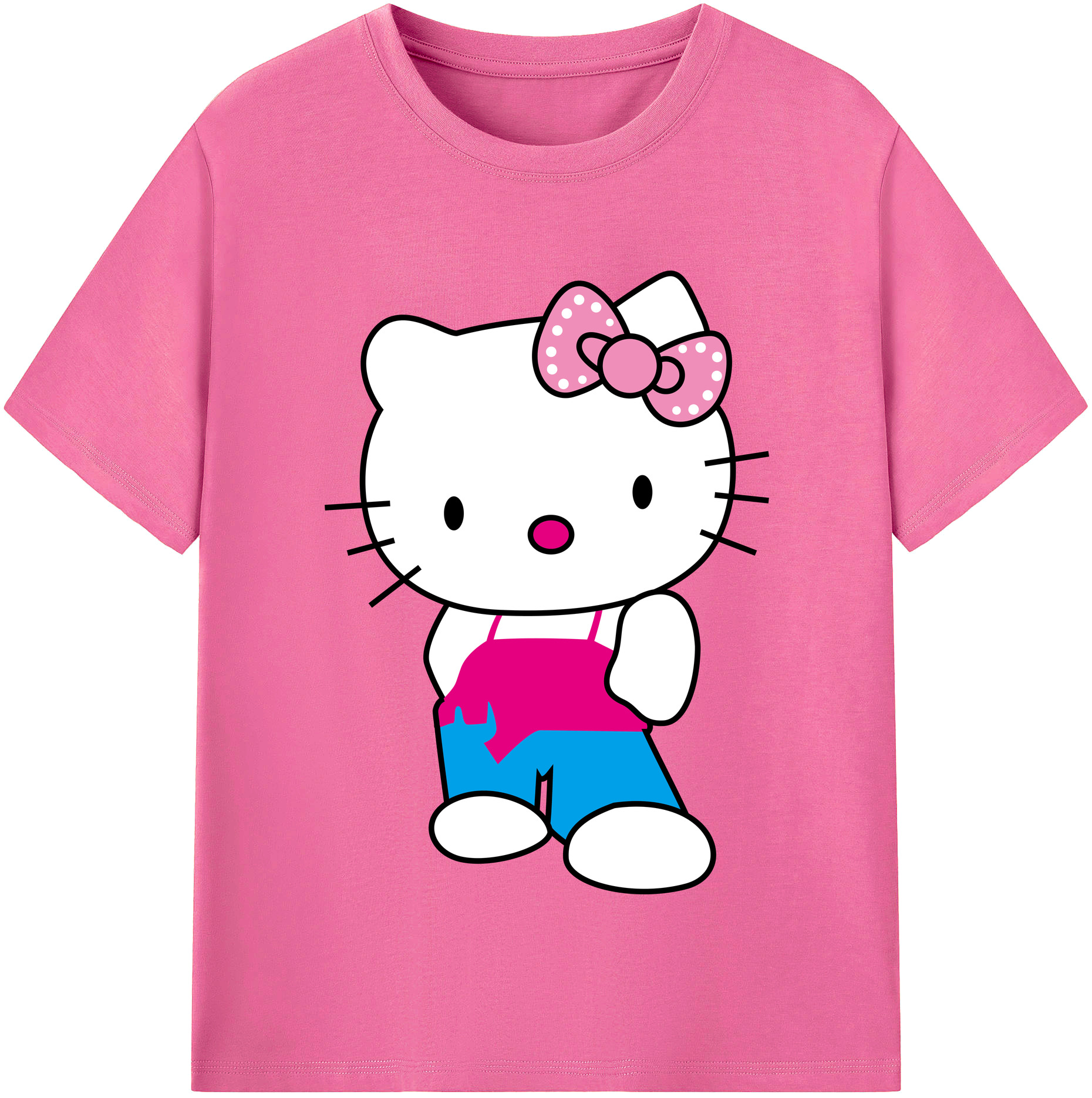 （画像用） Hello Kitty ハローキティ レディースカジュアルプリントTシャツ（綿100％）